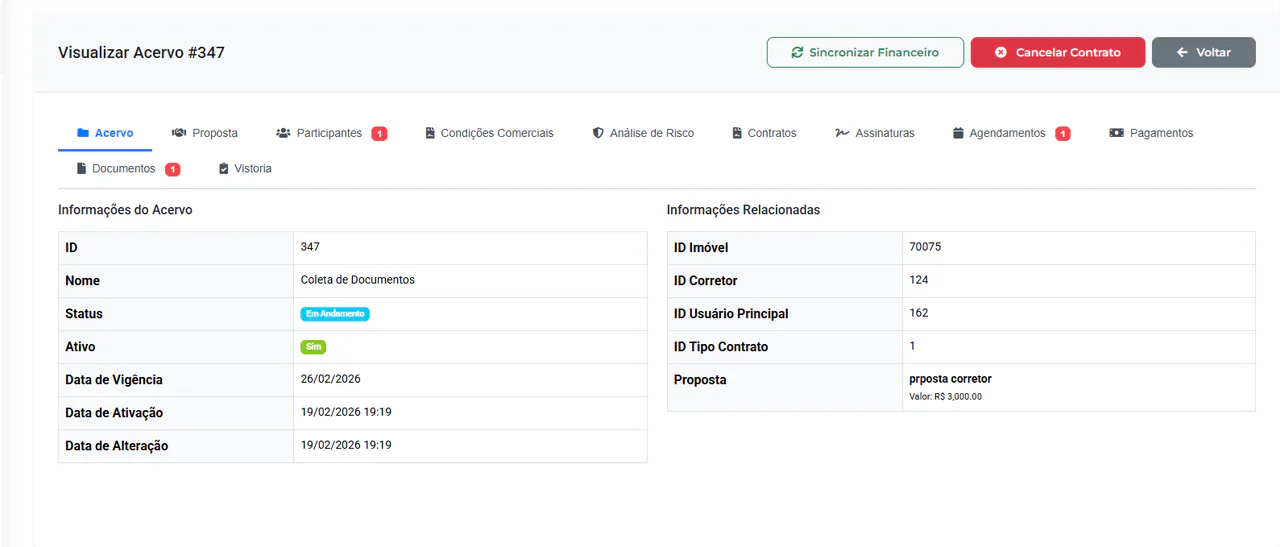Gestão de contratos, acervo, vistorias e assinaturas no Citylist