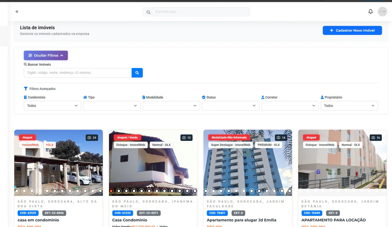 Gestão de imóveis e integração com portais no Citylist